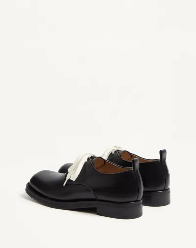 Valentino Derby Punx In Calfskin In Black