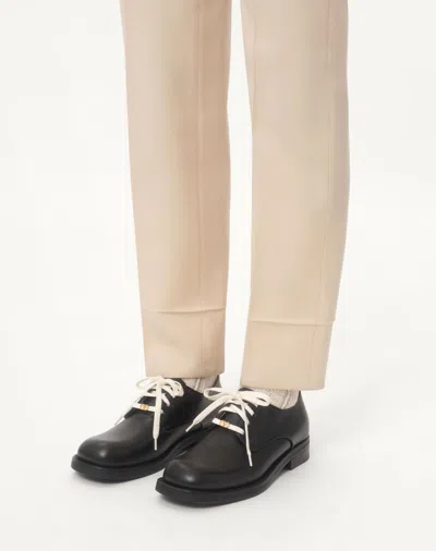Valentino Derby Punx In Calfskin In Black