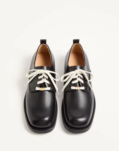 Valentino Derby Punx In Calfskin In Black