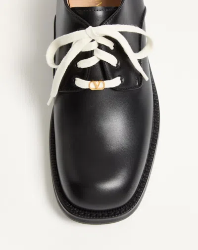 Valentino Derby Punx In Calfskin In Black