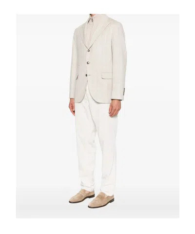 Brunello Cucinelli Pinstripe Blazer In Neutral