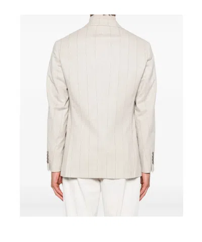 Brunello Cucinelli Pinstripe Blazer In Neutral