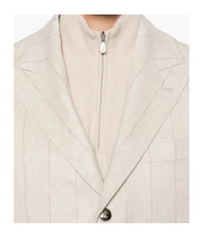 Brunello Cucinelli Pinstripe Blazer In Neutral
