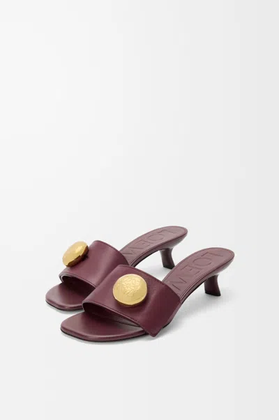 Loewe 45mm Pebble-embellished Leather Sandals In Brown