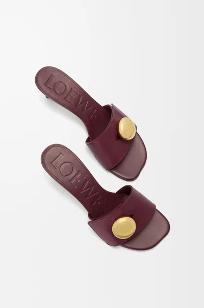 Loewe 45mm Pebble-embellished Leather Sandals In Brown