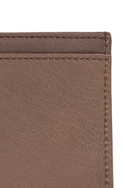 Vivienne Westwood Orb-embellished Leather Card Holder In Brown