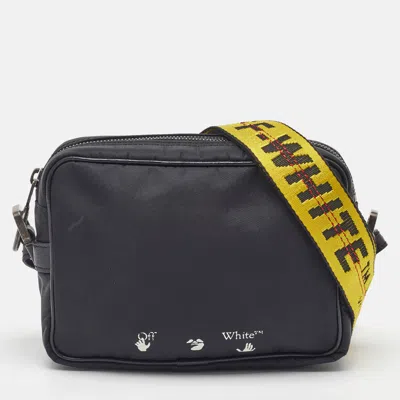 Pre-owned Off-white Black Nylon Logo Webbing Industrial Shoulder Bag