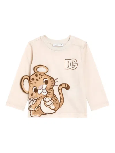Dolce & Gabbana レオパード ロングtシャツ In Neutral