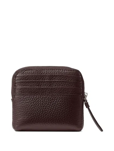 Jimmy Choo Zip-top Leather Wallet In Brown
