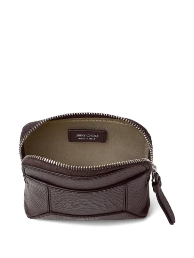 Jimmy Choo Zip-top Leather Wallet In Brown