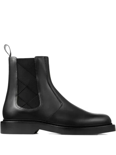 Jimmy Choo Woven-panel Chelsea Boots In Black