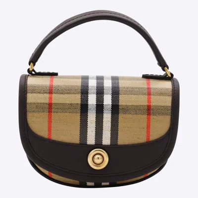 Burberry Mini Handbag With Check Pattern And Top Handle In Multi