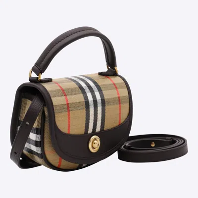 Burberry Mini Handbag With Check Pattern And Top Handle In Multi