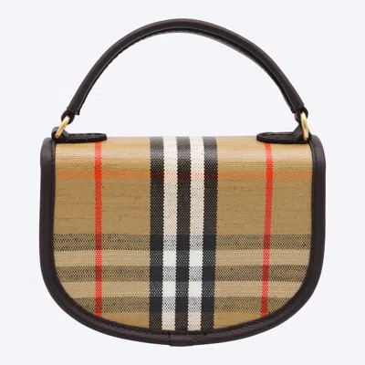 Burberry Mini Handbag With Check Pattern And Top Handle In Multi