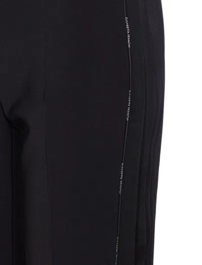 Elisabetta Franchi Light Crepe Trousers With Tuxedo Detail