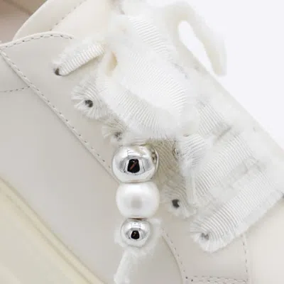 Casadei Low Top Sneakers With Embellished Platform Sole In White