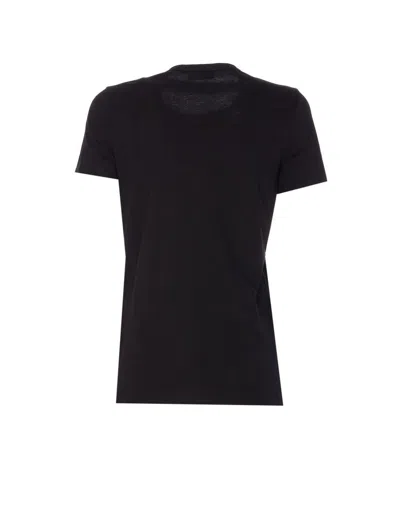 Elisabetta Franchi Logo T-shirt With Chain Detail And Charms In Black