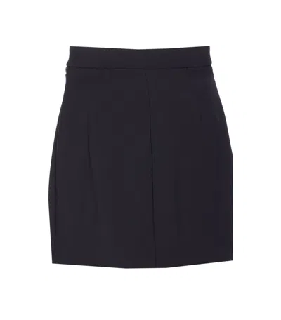 Elisabetta Franchi Mini Skirt With Front Slit In Black