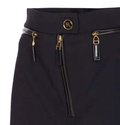 Elisabetta Franchi Mini Skirt With Front Slit In Black