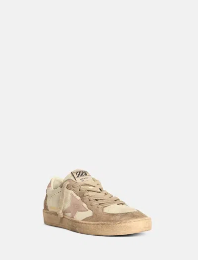 Golden Goose 'ballstar' White Low Top Sneakers With Glittered Star Patch On The Side And Glittered Heel With Logo In Multi