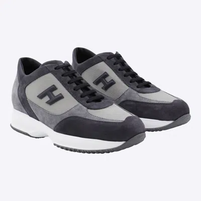 Hogan Low Top Sneakers With Suede And Mesh Panels In Multi