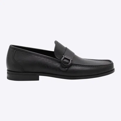 Ferragamo Monogram Pattern Buckle Detail Loafers