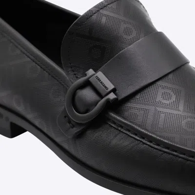 Ferragamo Monogram Pattern Buckle Detail Loafers