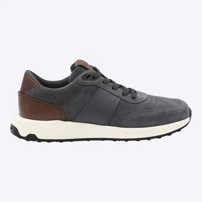 Tod's Contemporary Grey Sneakers With Suede And Leather Accents In Gray