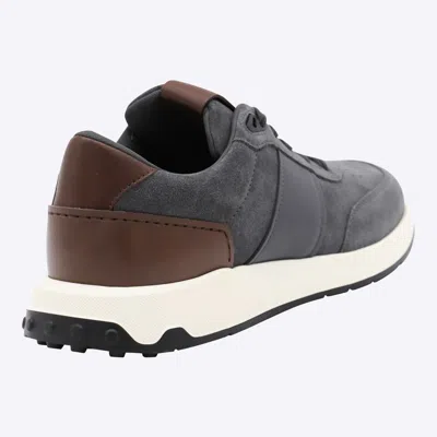 Tod's Contemporary Grey Sneakers With Suede And Leather Accents In Gray