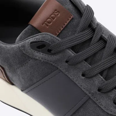 Tod's Contemporary Grey Sneakers With Suede And Leather Accents In Gray