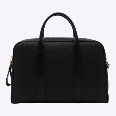 Tom Ford Black Leather Shoulder Bag In Black