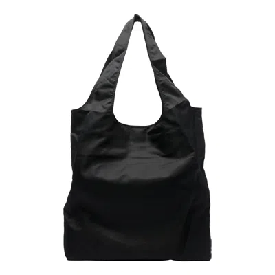 Y-3 Foldable Black Tote Bag With Logo Print In Black