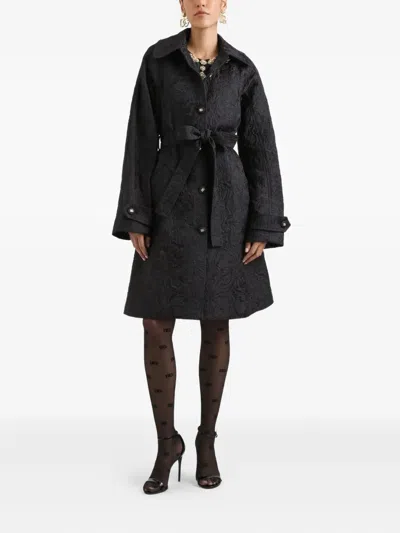 Dolce & Gabbana ブロケード トレンチコート In Black
