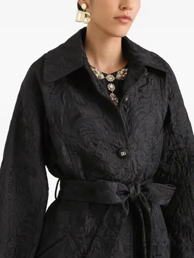 Dolce & Gabbana ブロケード トレンチコート In Black
