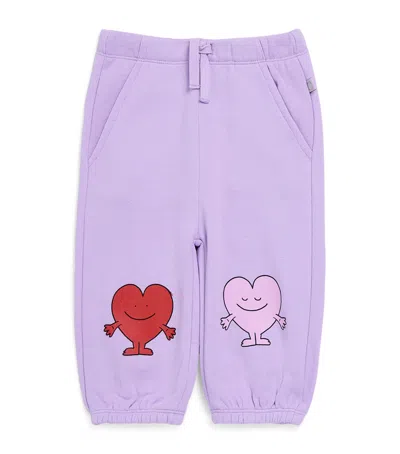 Stella Mccartney Baby Printed Cotton Sweatpants In Purple