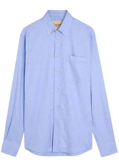 Valentino Garavani Cotton Oxford Shirt With Vlogo Embroidery In Multi