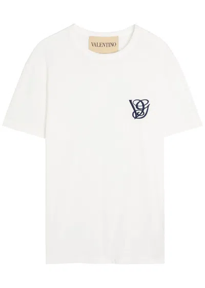 Valentino Cotton T-shirt With Vg Patch In White