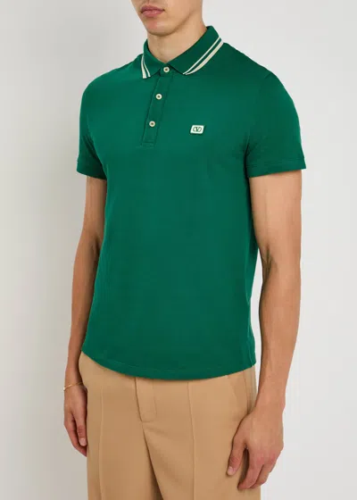 Valentino Polo Jersey Regular Embroidered Dreamatic In Green