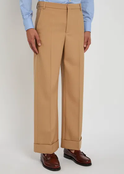 Valentino Camel-coloured Wool Trousers In Brown