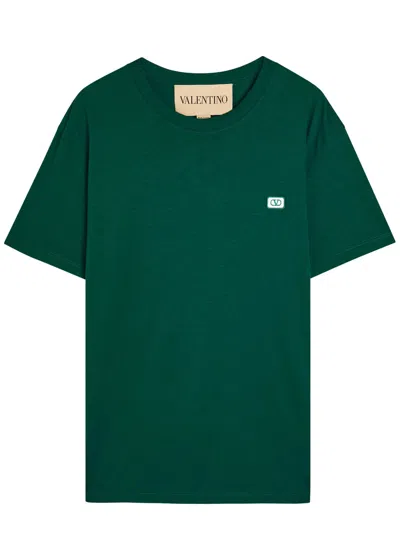 Valentino Garavani T-shirt With Signature Vlogo In Green