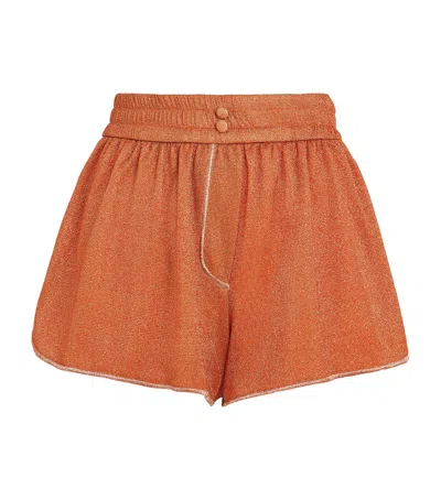 Oseree Lumiere Glitter Boxing Shorts In Orange