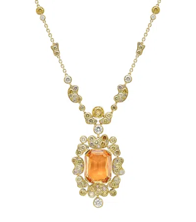 Boodles Yellow Gold, Diamond And Topaz Giraffe Inside Africa Necklace