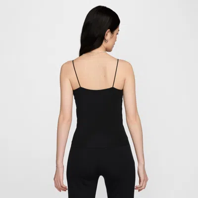 Nike Logo-print Spaghetti-strap Top In Black