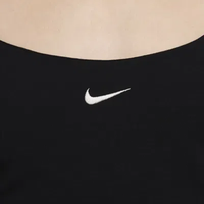Nike Logo-print Spaghetti-strap Top In Black