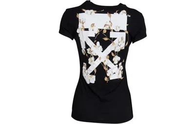 Off-white (wmns)  Cotton Arrows Sketch Print Short Sleeve In Black