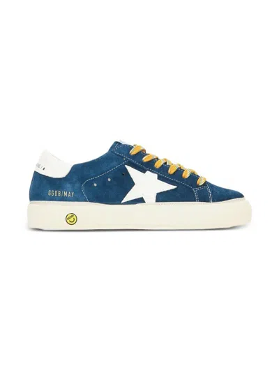 Golden Goose May Leather And Suede Sneakers In Blue