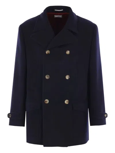 Brunello Cucinelli Double-breasted Wool Coat With Peak Lapels