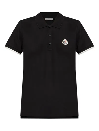 Moncler Logo Patch Cotton Pique Polo Shirt Clothing