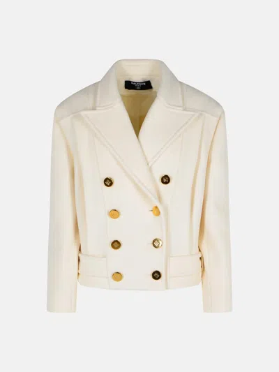 Balmain Short 'caban' Virgin Wool And Cashmere Jacket
