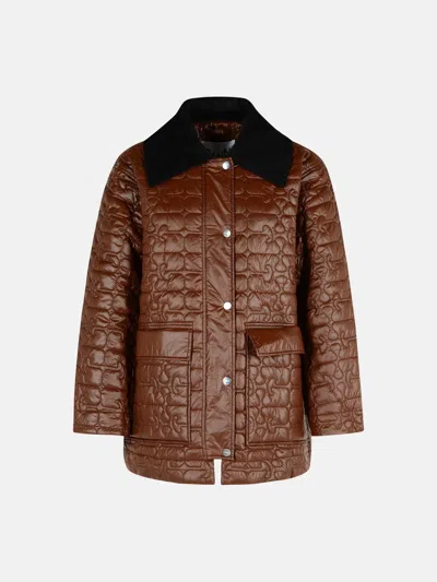Ganni Brown Recycled Nylon Jacket